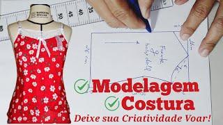 ️️Aprenda fácil modelar e costurar - Blusa baby doll adulto #facil #costuraparainiciante #gratis