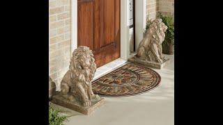 Lions at Guard Indoor Outdoor Sculpture Set