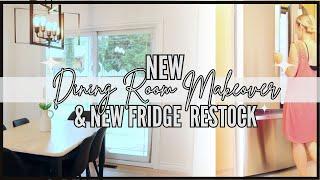 NEW! BUDGET FRIENDLY DIY Dining Room Makeover: Decorate, Clean & Organize with me 2024 | New Fridge