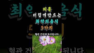 피를더럽게 만드는 최악의 음식 5가지 #건강관리 #노년조언 #자기계발