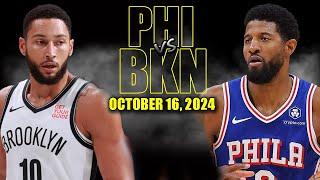 Philadelphia 76ers vs Brooklyn Nets Full Game Highlights - October 15, 2024 | NBA Pre Season