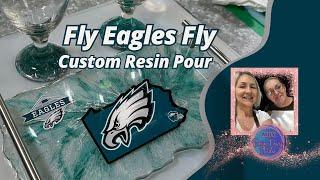 DIY Philadelphia Eagles Resin Serving Tray & Matching Glasses | Perfect Game Day Craft