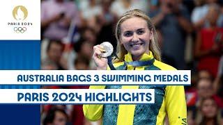 Australia bag three swimming medals on Day 8 ‍️ | Paris 2024 highlights