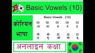 korean language -1, korean vowels in nepali | korean bhasa | EPS TOPIK | Learn korean