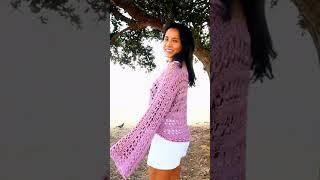 Crochet mesh sweater. #crochet