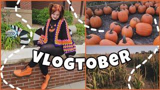 fall activities & crocheting a halloween sweater | vlogtober |