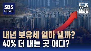 내년 보유세 얼마 낼까?…40% 더 내는 곳 어디? 덜 내는 곳은? / SBS / 편상욱의 뉴스브리핑