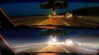 Our Night Vision Anti-Glare Glasses On A Night Driving Test