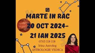 ASTROLOGIE VEDICA. Marte în Rac 20 octombrie 2024- 21 ianuarie 2025