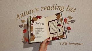 Fall books I want to read + TBR template | autumn bullet journal spread