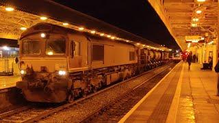 class 66 | 66174 and 66183 working. T&T on RHTT at Cardiff central 03/12/2021