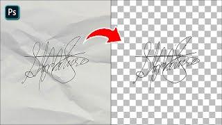 How To Remove SIGNATURE BACKGROUND In Photoshop | Transparent Background for Signatures