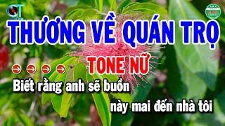 Karaoke Thương Về Quán Trọ Tone Nữ | Cẩm Tiên Organ