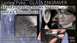 Glass engraving for beginners - Snowy fir tree and Christmas star - detecting stress line