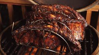 Smoked Spare Ribs Recipe with Whiskey Glaze on the Blaze Kamado | BBQGuys.com