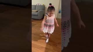 She loves dance with her new crochet dress! #dance #crochetdress #girlsdress