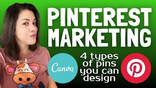 Pinterest Marketing for Print on Demand / Blogging - 4 Types of Pins & How to Design Them !