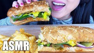 *No Talking* ASMR EATING SUBWAY | Sandwich Eating Sounds | ASMR Phan