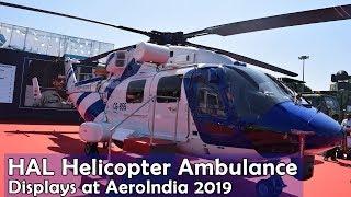 HAL Helicopter Ambulance displays at Aero-India 2019