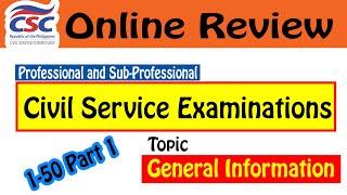 Civil Service Exam Reviewer General Information Part 1 2024