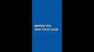 Before You Sign Your Lease