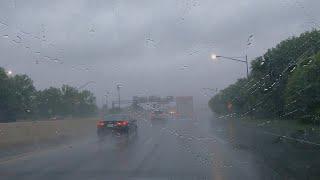 HEAVY RAIN while Driving - Rain Sounds for Sleep or Study Session