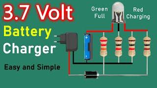 Simple 3.7v 18650 Battery Charger Circuit Battery Full Led Indicator