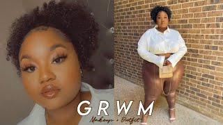 GRWM | MAKEUP + OUTFIT | SOFT GLAM MAKEUP | PLUS SIZE OUTFIT IDEA