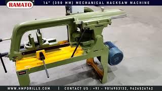 14" Inch Mechanical Power Hacksaw Machine For Cutting Pipe, Angle and Round Bars (Cutting Machine)