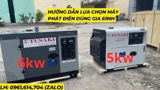 Máy phát điện TUSAKI công suất 5kw và 6kw chuyên dùng cho gia đình, khu đông dân cư, cách âm