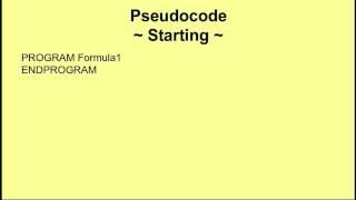 Pseudocode 1 - The Outline