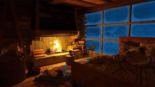 Cozy Winter Ambience with Relaxing Blizzard, Fireplace and Howling Wind