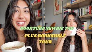 Introverted girlie joins booktube! ️Booktube newbie tag + bookshelf tour!