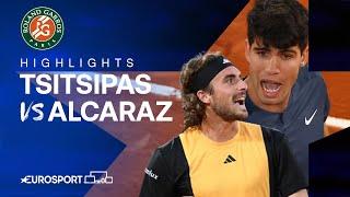 Stefanos Tsitsipas vs Carlos Alcaraz | Quarter-Final | French Open 2024 Extended Highlights 