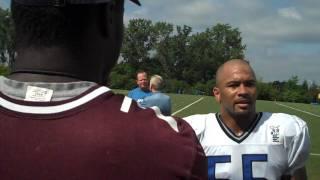 Larry Foote rehases the old days with former coach Greg Carter