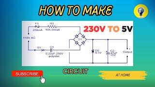 AC 230v to 5v OUT Circuit diagram Without transformer