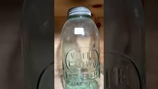 Vintage white crown mason fruit jar￼