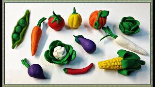 How to make realistic vegetables with Playdough / Modelling Clay || DIY Clay Vegetables Making ideas