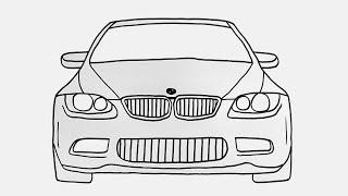 How To Draw Bmw Car Step By Step -Basit Araba Çizimi Bmw - Bmw Drawing step by step