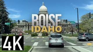 Road Tour of Boise, Idaho in 4K - Driving in Downtown Boise - Boise Road Trip