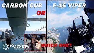 E3 Flies Over South Florida & Miami In A Carbon Cub & F-16 Viper!