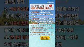 2025년 암 치료 세계최고의 국내병원 순위#건강 #건강정보 #건강식 #건강관리 #병원