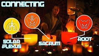 Root, Sacral & Solar Plexus Chakra Connection Crystal Singing Bowls | Meditation | Chakra Cleanse