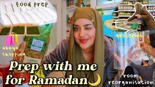 prep with me for ramadan 2023 | food prep, groceries, room reorganisation, abaya shopping