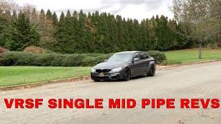 BMW F80 M3 VRSF SINGLE MIDPIPE REVS *DRIVE BY*