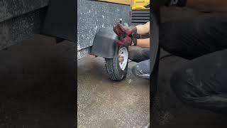 The Tire Doctor repairs a blown tire.     #tireguy #tiredoctor #tires #tirerepair #tiretech #shorts