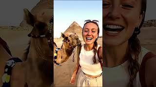 She Fed the Camel …Then Took It for a Ride!  #Shorts #EgyptVlog