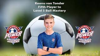 Peninsula Power Football Academy - Keanu van Tonder fifth player to make Level 5 Ball Mastery