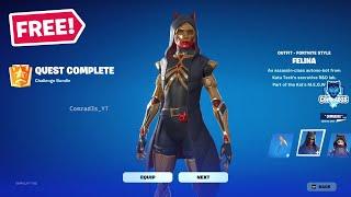 Fortnite Complete Felina Quests - How to EASILY Earn Account Levels & get FREE Felina Skin, Pickaxe