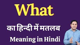 What meaning in Hindi | What ka kya matlab hota hai  | explained What in Hindi